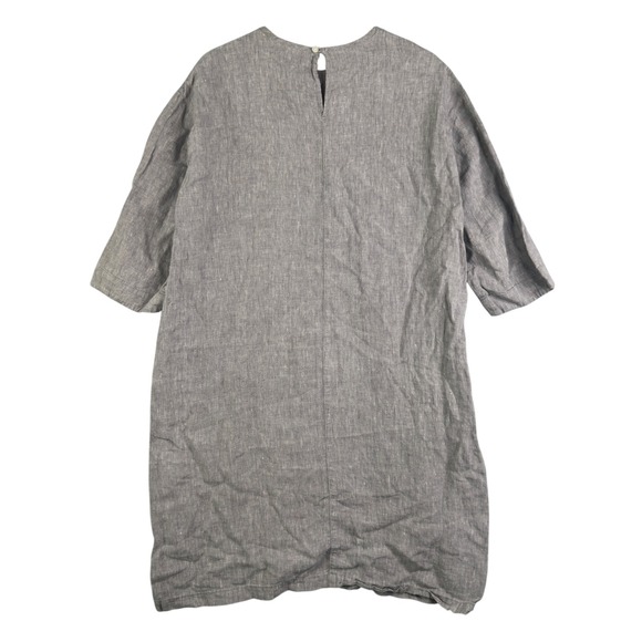 MUJI Dress Gray Women's Size M 100% Linen - Picture 2 of 5